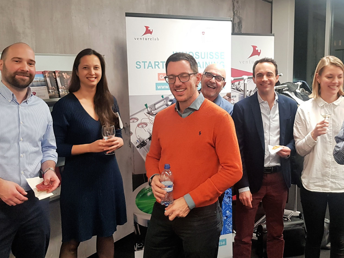 Venturelab and Innosuisse trainers mingle in Zurich, at an apero after planning 2019's workshops