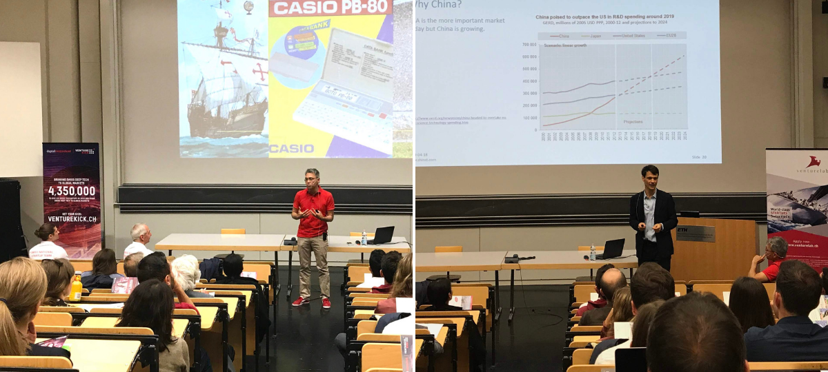 Founders Sadik Hafizovic and Mark Forster discuss China to an audience at ETH Zurich
